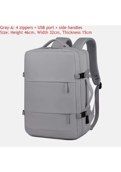 Men Kadın Çantası Büyük Kapasite Yolculuğu Ayakkabı Depolama ile Çok Fonksiyonlu Sırt Çantası Çok Katmanlı Kuru ve Islak Ayırma Su Geçirmezlik: Gray-A (Yurt Dışından)