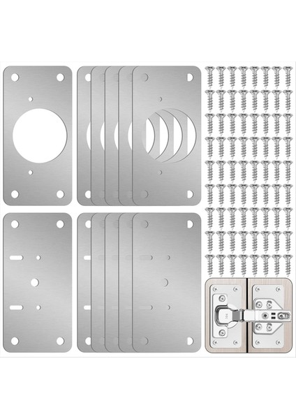 12 Pack Menteşe Onarım Kiti - Dolap Kapısı Menteşe Onarım Plakası Mutfak Dolabı Kapısı Soyunma Kabini Için Sabitleme Plakası (Yurt Dışından)