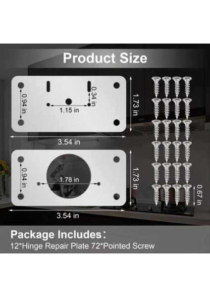12 Pack Menteşe Onarım Kiti - Dolap Kapısı Menteşe Onarım Plakası Mutfak Dolabı Kapısı Soyunma Kabini Için Sabitleme Plakası (Yurt Dışından) fiyatları