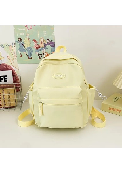 Koreli Öğrenci Okulu Küçük Sırt Çantası Omuz Çantası Günlük Moda Mini Sırt Çantası Çanta Renk: Sarı (Yurt Dışından)