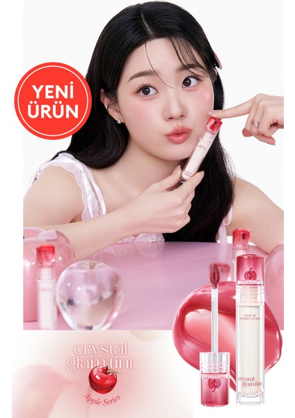 Yapışkanlık Hissi Vermeyen Yoğun Işıltılı Tint CLIO Crystal Glam Tint (18 Fresh Apple) Apple Series