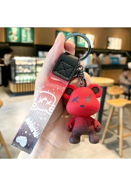Strap ile Sevimli Ayı Anahtarlık En Iyi Araba Anahtarı Anahtarlık Hayvan Çantası Sırt Çantası Anahtar Zinciri Cazibe Kolye Aksesuar Hediyesi Arkadaş Rengi: Kırmızı (Yurt Dışından)