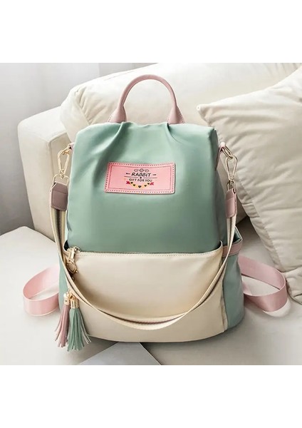 Açık Seyahat Anti-Hırsızlık Anti-Match Paketi Oxford Kadın Yeni Öğrenci Schoolbag Kore Versiyonu Büyük Kapasite Backpackcolor: Avokado Renk (Yurt Dışından)