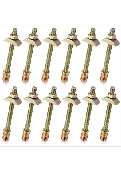 12PCS Yatak Çerçevesi Donanım Konnektör Kiti M8X100 mm Panel Mobilya Dolap Dörtte Bir-Bir-Bir Konektörler, Yatak Montajı (Yurt Dışından)