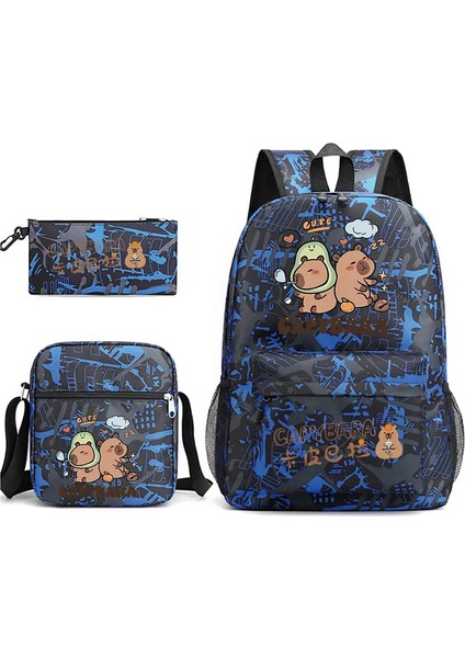 3pcs Capya Sırt Çantaları Mochilas Eestetik Gençler Için Aestetik Sırt Çantaları Dizüstü Bilgisayar Sırt Çantası Okul Öğrenci Kawaii Bag Hediye: Mavi Yıldız/boyut: 16 Inç (Yurt Dışından)
