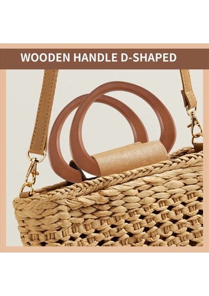 Ahşap Çanta Kolu Daire Ahşap Kulplar Tığ Işi Örgü Çanta Plaj Çantası Saman Çanta Çanta Kolları Için Yedek Alet (Yurt Dışından) indirimleri