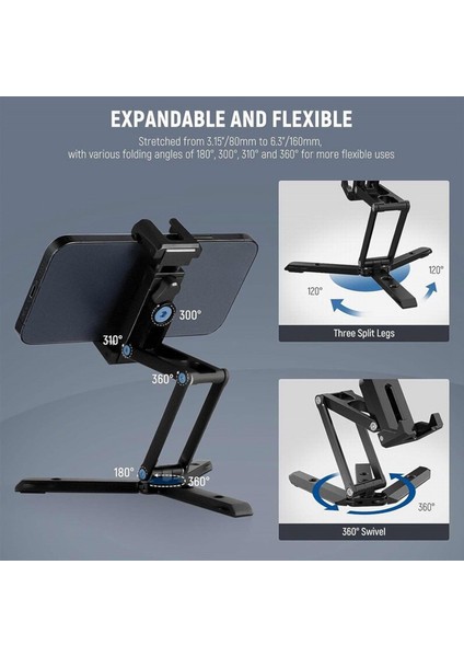 Mini Cep Katlanabilir Tripod Telefon Için Dikey Yatay Sürgün Genişleme Video Işık Mikrofon Fotoğraf Dengeleyicisi (Yurt Dışından) fırsatları
