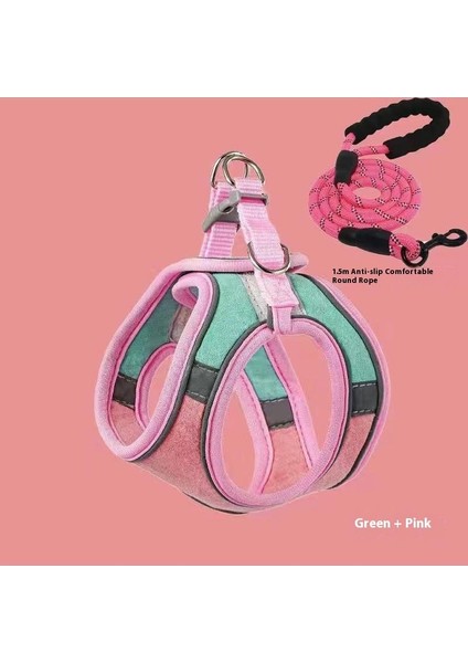 Kedi Tasması Sevimli Yelek Göğüs ve Sırt Kopmaz Yavru Kedi Cırt Cırtlı Güvenlik Tokası Yansıtıcı Evcil Hayvan Yürüyüş Tasması (Yurt Dışından)