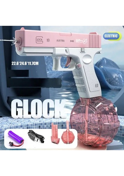 Yeni 2024 Deneyim Tam Otomatik Yaz Su I Elektrikli Glock Tabanca Çekim Su Eğlenceli Oyuncaklar Çocuklar Için Yetişkinler Renk: D (Yurt Dışından)
