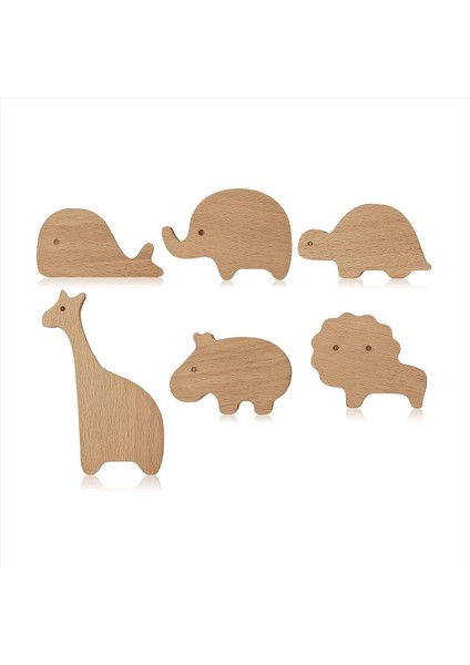 Ahşap Hayvan Dolabı Toplamları Dekoratif Dresser Düğümleri Vidalı Dresser Çekiriyor Ahşap Deniz Ormanlık Hayvanlar Knobs 6pcs (Yurt Dışından)