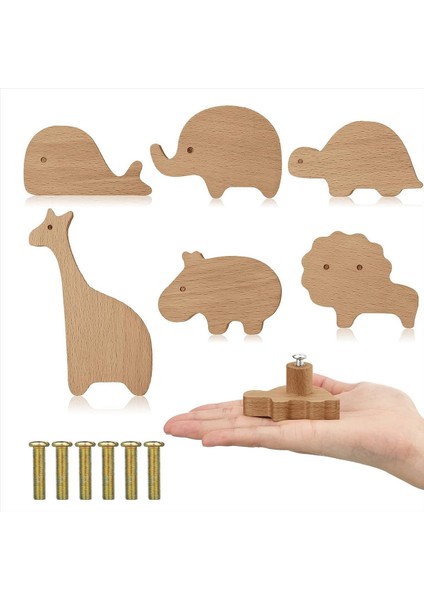 Ahşap Hayvan Dolabı Toplamları Dekoratif Dresser Düğümleri Vidalı Dresser Çekiriyor Ahşap Deniz Ormanlık Hayvanlar Knobs 6pcs (Yurt Dışından) fiyatları