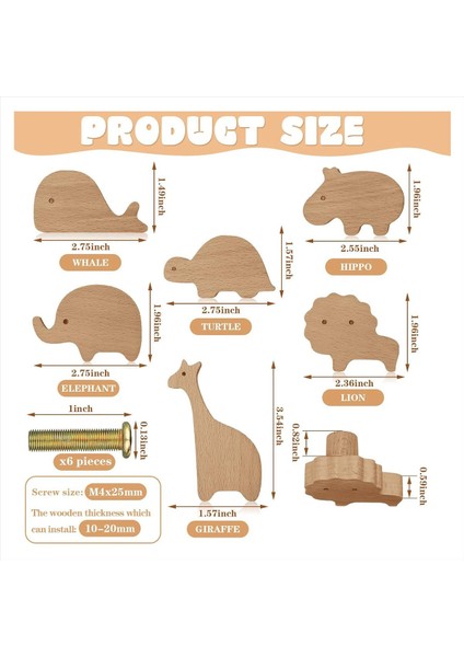 Ahşap Hayvan Dolabı Toplamları Dekoratif Dresser Düğümleri Vidalı Dresser Çekiriyor Ahşap Deniz Ormanlık Hayvanlar Knobs 6pcs (Yurt Dışından) indirimleri