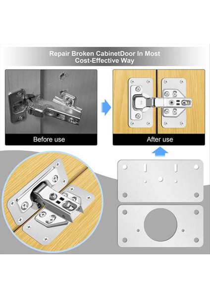 10 Paır Menteşe Onarım Plakası Dolap Mobilya Çekmecesi Masa Onarım Montaj Tool Donanım Paslanmaz Çelik Menteşe Sabitleme Plakası (Yurt Dışından) fırsatları