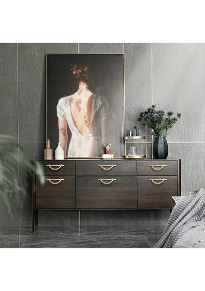 2pcs Altın Dolap Çekirek Çekmecesi Çekerler Yarım Ay Şekilli Dolap Çekirdek Çekmeceli Dresser Kollar Mutfak Dolap Tutamakları B (Yurt Dışından) modelleri
