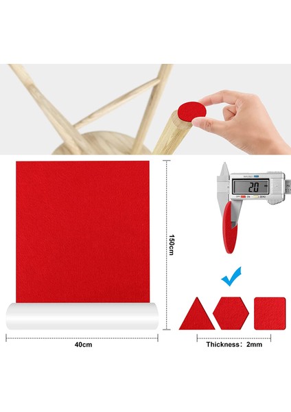 Kendinden Yapışkanlı Keçe Planörleri, 40 x 150 Cm, Kendi Yapışkan Keçe Pedleri, Mobilya Planörleri, Çok Amaçlı Yapışkan Mat Bant Kırmızı (Yurt Dışından) fiyatları