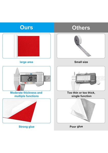 Kendinden Yapışkanlı Keçe Planörleri, 40 x 150 Cm, Kendi Yapışkan Keçe Pedleri, Mobilya Planörleri, Çok Amaçlı Yapışkan Mat Bant Kırmızı (Yurt Dışından) indirimleri