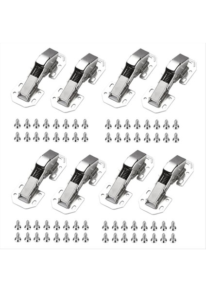 8 Paket Tam Overlay Yumuşak Yakın Menteşeler 4 Inçlik Avrupa Mutfak Dolabı Kapısı Menteşeleri 64 Vida ile Menteşe (Yurt Dışından)