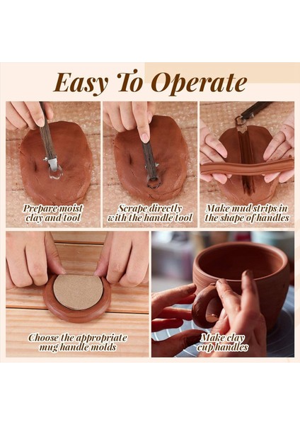 Çömlek Kolu Yapım Aracı 9 Adet Kupa Sapı Kalıp Ayarlanabilir Kil Çömlek Aletleri Seramik Aletler Seramik Kırpma (Yurt Dışından) indirimleri