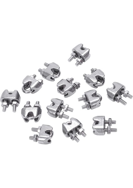 2mm 1/16 Inç Paslanmaz Çelik Halat Kablo Kelepçe Bağlantı Elemanı 12 Pcs (Yurt Dışından)
