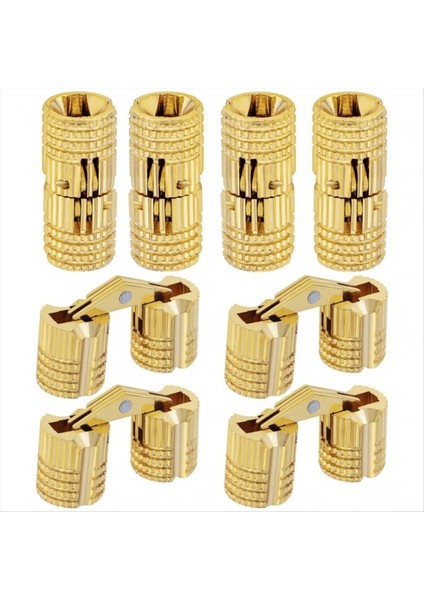 8pcs 10 mm Gizli Pirinç Namlu Menteşeleri, 180 Derece Açılış Açısı Gizli Mobilya Diy Takı Kutusu El Sanatı (Yurt Dışından)