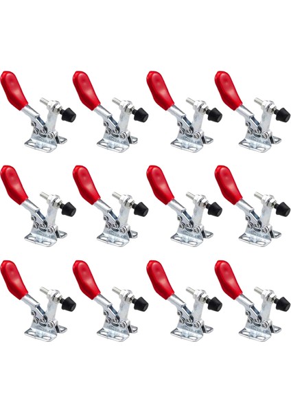 12 Adet El Aleti Ayarlanabilir Geçiş Kelepçesi 201A Antislip Kırmızı Yatay Kelepçe 201-HIZLI Serbest Bırakma Ağır Hizmet Tipi Alet (Yurt Dışından)