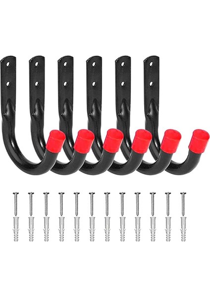 Asmak Için Ağır Yasli Garaj Kancaları, 6 Adet Garaj Depolama Kancaları Duvar Ankrajları ve Vidalı Uzatma Kablosu Aleti Için (Yurt Dışından)