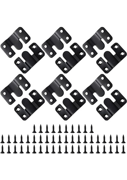 12PCS Siyah Montaj Braket Kilit Asma Toka Z Clips Başlık Duvar Montaj Braketleri 48 Pcs Vidalı (Yurt Dışından)