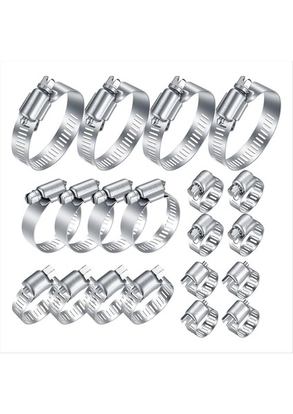20 Parçalı Paslanmaz Çelik Hortum Kelepçeleri, 1/4-2 Inç (6-51MM) Ayarlanabilir Solucan Dişli Tüp Hortumu Kümeler Sıhhi Tesisat, Makine Için (Yurt Dışından)