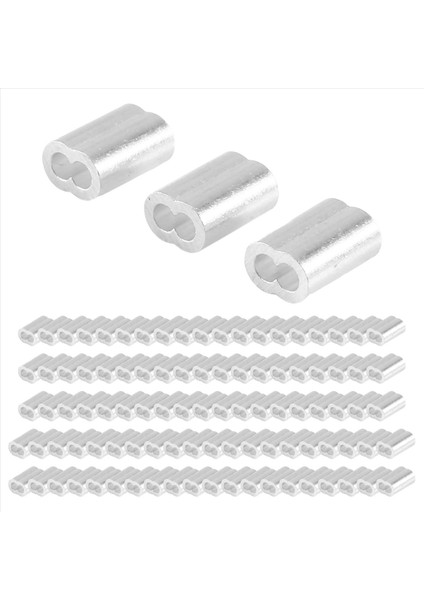 3 mm Çapında Tel Halat ve Kablo Için 100PCS Alüminyum Kıvırma Döngü Manşonu (Yurt Dışından)