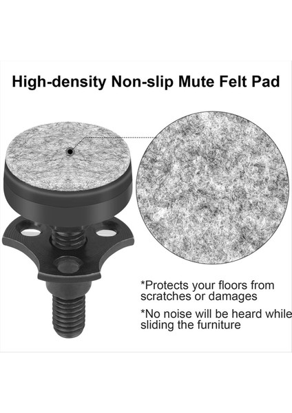 Mobilya Leveler 3/8 Inç-16 T-Nut Kiti ile Dişli Tablolar, Dolaplar, Sandalyeler ve Daha Fazlası Için Ayarlanabilir Mobilya Tesviyesi (Yurt Dışından) fiyatları
