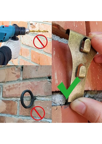 Tuğla Kanca Klipsleri Açık Havada Asılı Duvar Resimleri, Tuğla Askı Bağlantı Elemanı Kanca Tuğla Kelepçeleri 4pcs (Yurt Dışından) indirimleri
