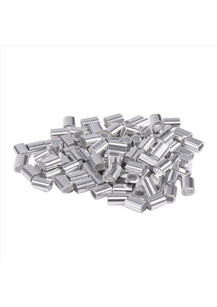 100 Pc 1mm Çelik Tel Halat Alüminyum Ferrules Kollu Gümüş Ton (Yurt Dışından)