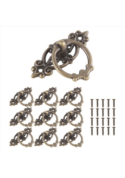 10PCS Vintage Mutfak Dolabı Dolap Dresser Kapı Çekmece Yüzük Çekme Kulpları Knobs (Antika Pirinç) (Yurt Dışından) fiyatları