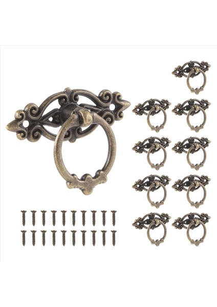 10PCS Vintage Mutfak Dolabı Dolap Dresser Kapı Çekmece Yüzük Çekme Kulpları Knobs (Antika Pirinç) (Yurt Dışından) modelleri