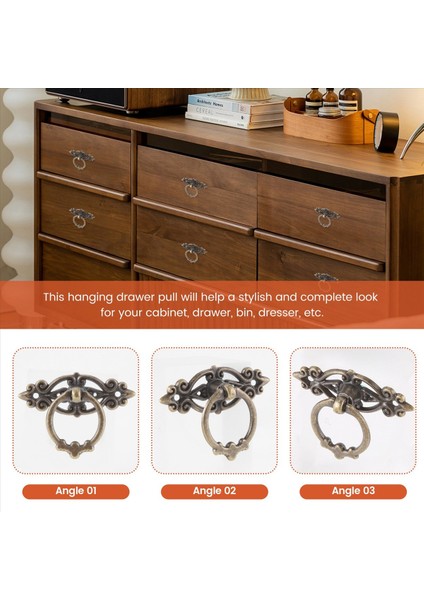 10PCS Vintage Mutfak Dolabı Dolap Dresser Kapı Çekmece Yüzük Çekme Kulpları Knobs (Antika Pirinç) (Yurt Dışından) indirimleri