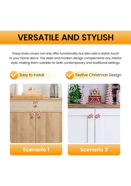 4pcs Kapı Düğmesi Kapakları Abs Noel Düğmesi Kapakları Dolap Dresser Çeker Noel Çekmece Düğmeleri (Yurt Dışından) indirimleri