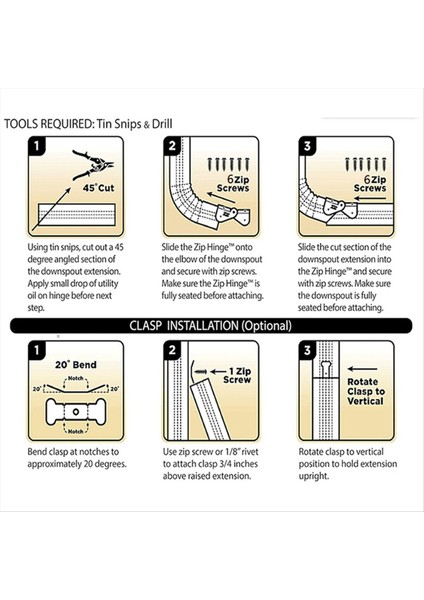 Paslanmaz Çelik Oluk Iniş Borusu Uzatma Menteşesi, Menteşe Tasarımını Çevirin, Dikdörtgen ve Kare Iniş Borusu ile Uyumlu, Bir (Yurt Dışından) fiyatları