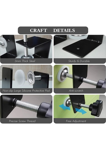 Çekmece Ön Panel Kurulum Kelepçesi Donanım Jig C Clamp 3mm Daha Kalın Çekmeceli Matkap Deliği Kılavuzu U Clamp (4 Paket) (Yurt Dışından) fiyatları
