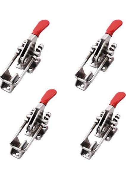 304 Paslanmaz Çelik Ayarlanabilir Çekme Mandal Kilitleme Kilitleme Tokat Kelepçe Kelepçesi Ağır Hizmet Kelepçesi Kelepçeler Kelepçeleri Kelepçeler (4pcs) (Yurt Dışından)