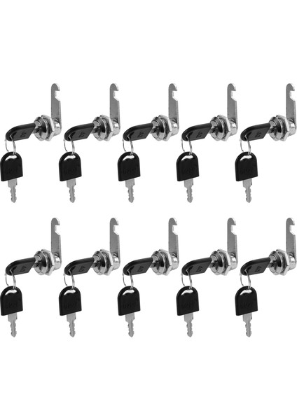10 Set Güvenlik Kilidi Metal Silindir Dolabı Locker Cam Kilit Anahtarlı Güvenlik Posta Kutusu Kilit Çekmecesi 16MM (Yurt Dışından)