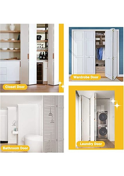Bifold Kapı Donanım Kiti, 2 Paket Onarım Yedek Parçaları Iki Katlı Kapı Sürgülü Kapı Dolap Kapısı (Yurt Dışından) indirimleri