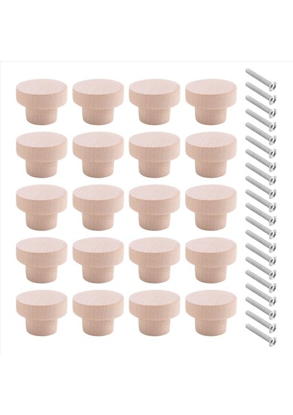 20PCS Tur Bitmemiş Ahşap Çekmece Düğmeleri 35MM Dia Ahşap Mobilya Dolap Dresser Çeker (Yurt Dışından) fiyatları
