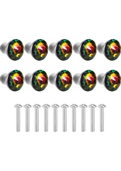 10PCS 30MM Renkli Kristal Düğmeler Cam Dolap Topuzlar Çekmecesi, Ev Kabini Çekmecesi ve Şifoniyer Için Tutamaç Çeker (Yurt Dışından) fiyatları