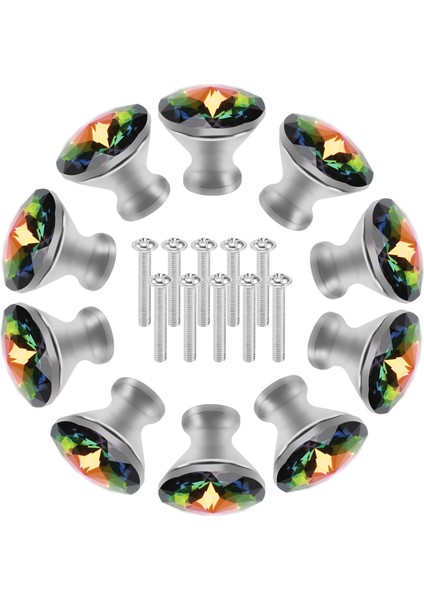 10PCS 30MM Renkli Kristal Düğmeler Cam Dolap Topuzlar Çekmecesi, Ev Kabini Çekmecesi ve Şifoniyer Için Tutamaç Çeker (Yurt Dışından) modelleri