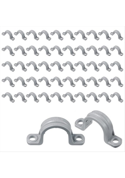 Pvc Boru ile Çift Delikli Plastik Boru Kelepçesi Kelepçesi Kelepçesi U Pvc Klips 2 Delik (50 Parça, 3/4inch) (Yurt Dışından)