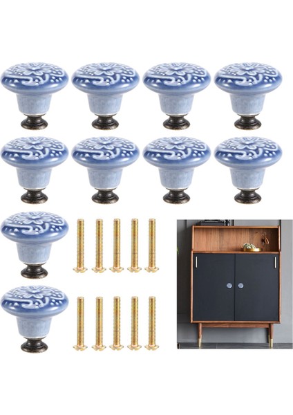 10PCS Seramik Dolap Knobs Vintage Çekmeceler Mutfak Dolabı Çekmecesi Kitaplık Mobilya Kapısı (Vidalarla) (Yurt Dışından) fiyatları
