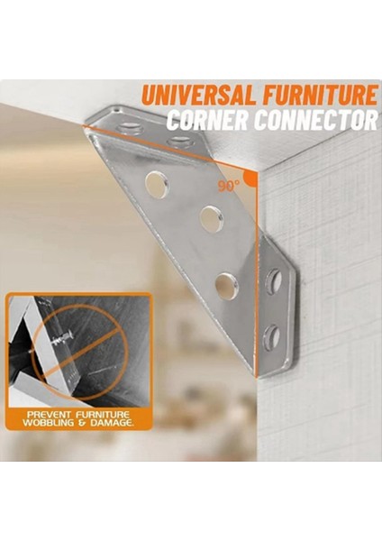 100PCS Evrensel Mobilya Köşe Konnektörü Paslanmaz Çelik Köşe, Vidalı Ağır Hizmet Açısı Raf Braketleri (Yurt Dışından) fırsatları