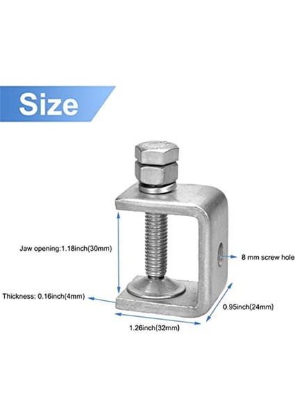 6 Adet 1 Inç Paslanmaz Çelik Ahşap Işleme Için Küçük C-Clamp, Ağır Hizmet Tipi Metal U-Kelepçeleri Mini Masa Kaplan-Kelepçe (Yurt Dışından) modelleri