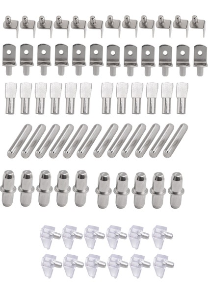 72PCS Raf Mandalları Destek Kiti, 6 Stil Raf Pimleri, Nikel Kaplı Kabin Raf Mandalları Raflar Için Kitaplık Kitaplık Mandalları (Yurt Dışından) fiyatları