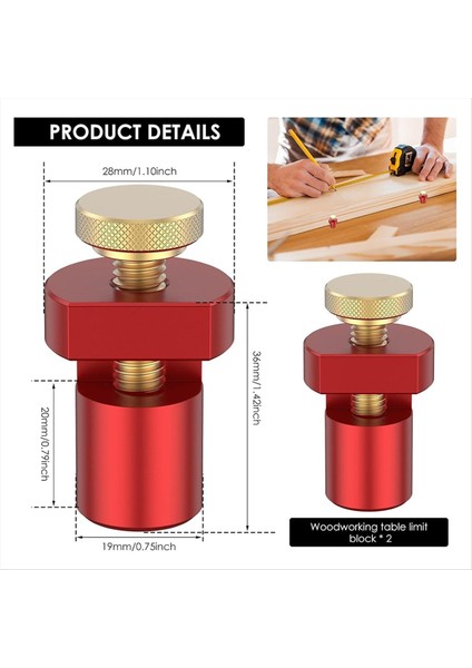 2pcs Tezgah Köpek Kelepçe Seti, 3/4in (19MM) Alüminyum Alaşım Çalışma Tezgahı Deliği Durağı, Ahşap Işleme Masası Durdurma Carpenter Tezgah Kelepçesi A (Yurt Dışından) fiyatları